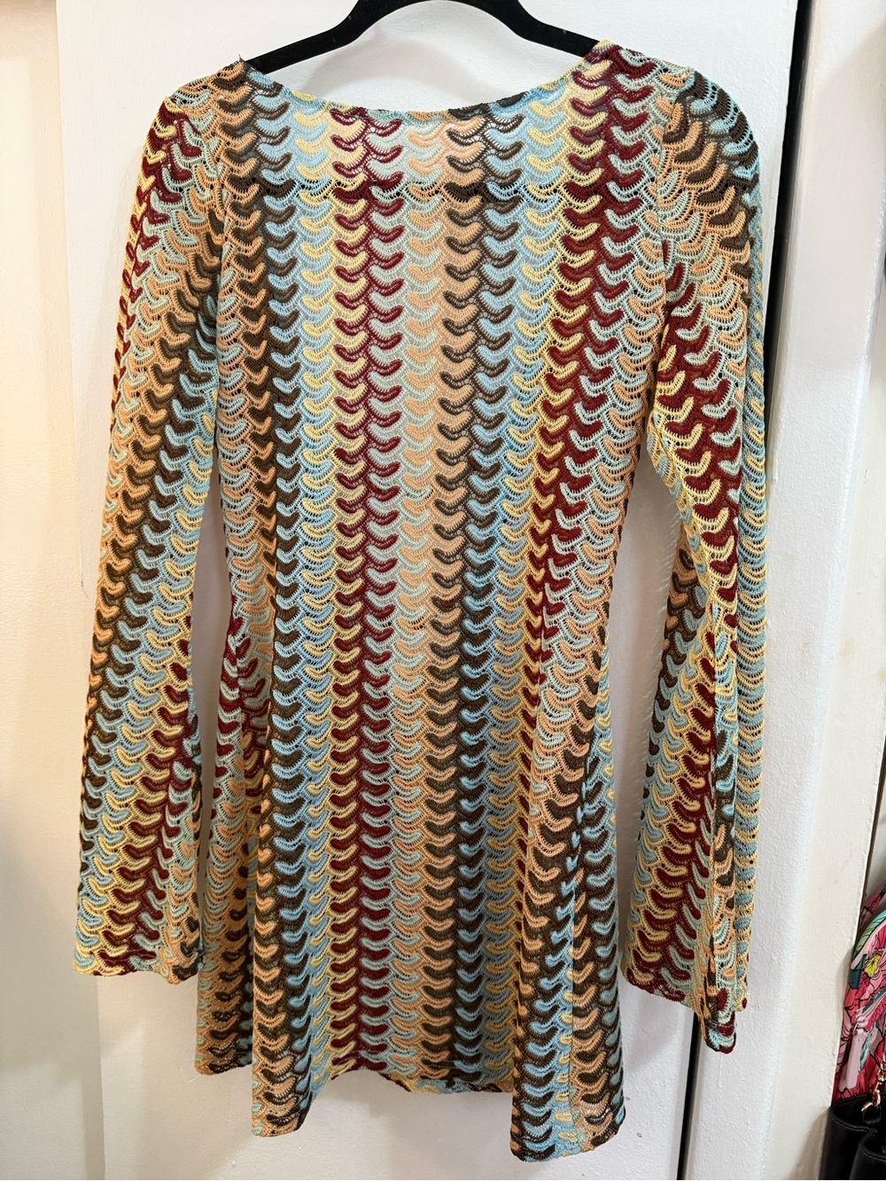 Raley Backless Crochet Mini Dress Rainbow
